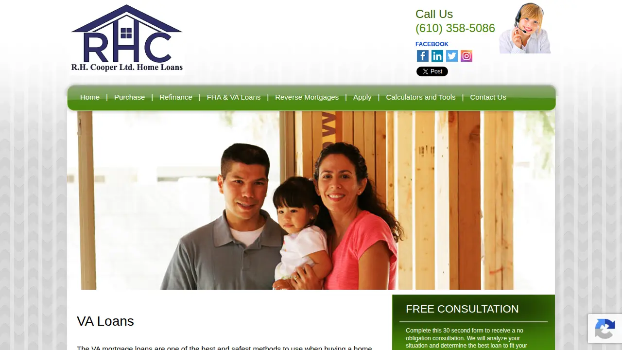 R.H. Cooper, Ltd. Home Loans page