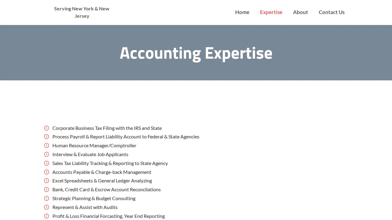 Rhonda Noel Bookkeeping page