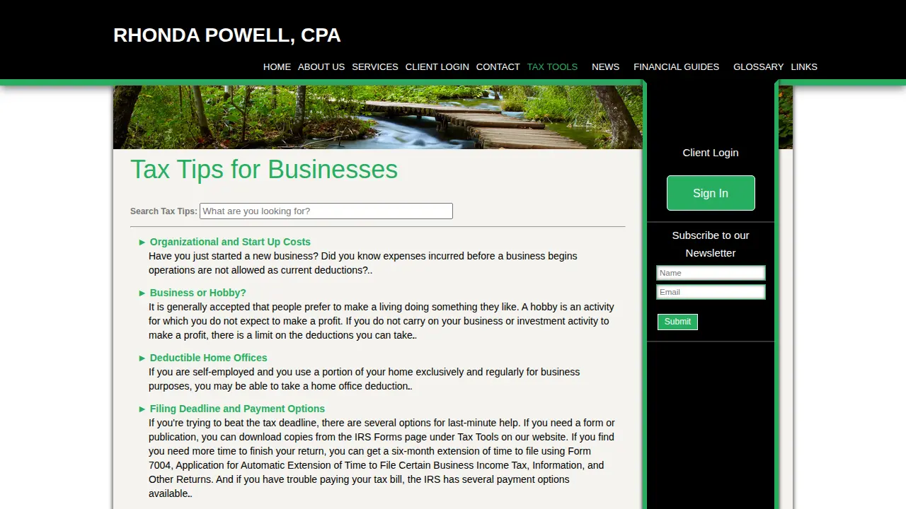 Rhonda Powell CPA page