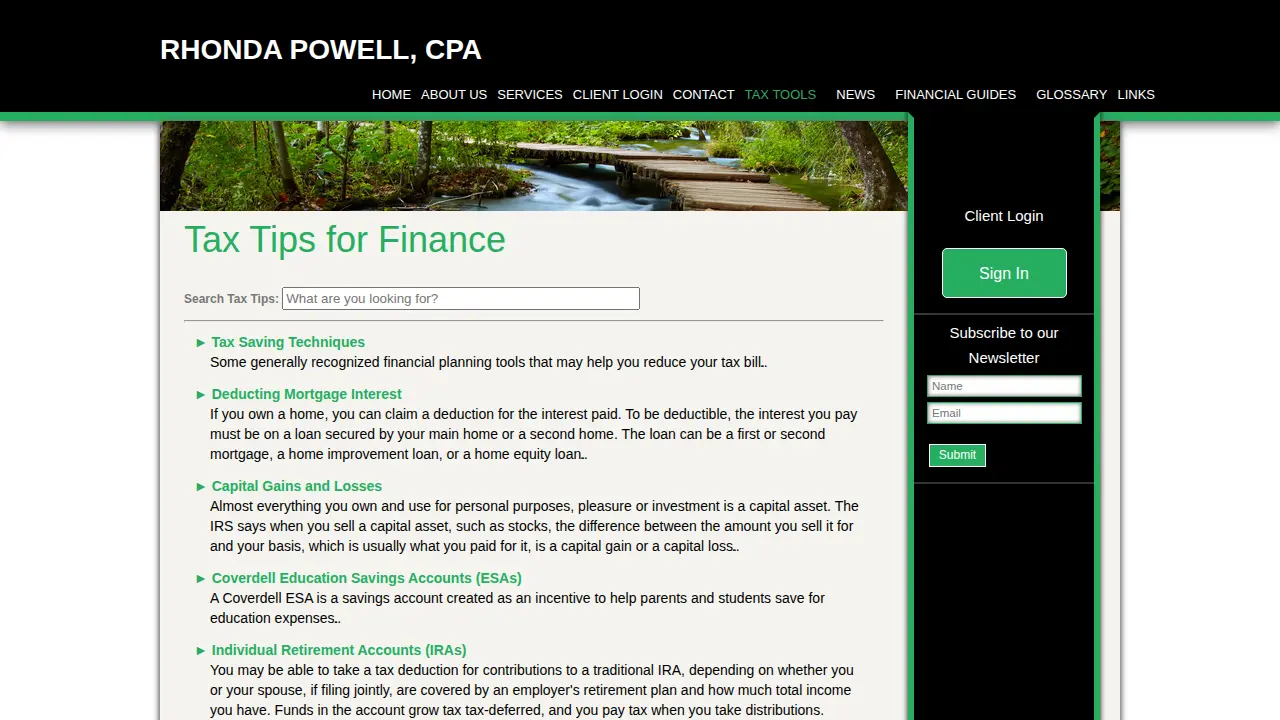 Rhonda Powell CPA page