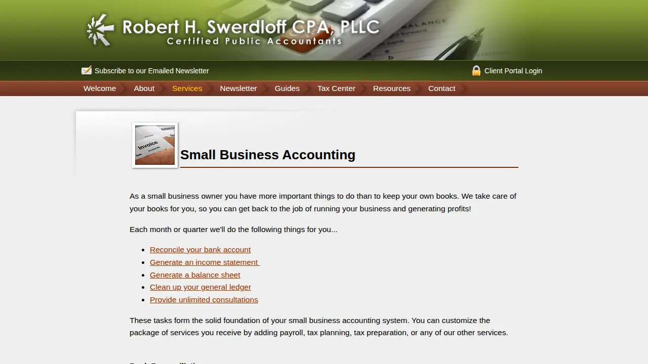 Robert H Swerdloff CPA PLLC page