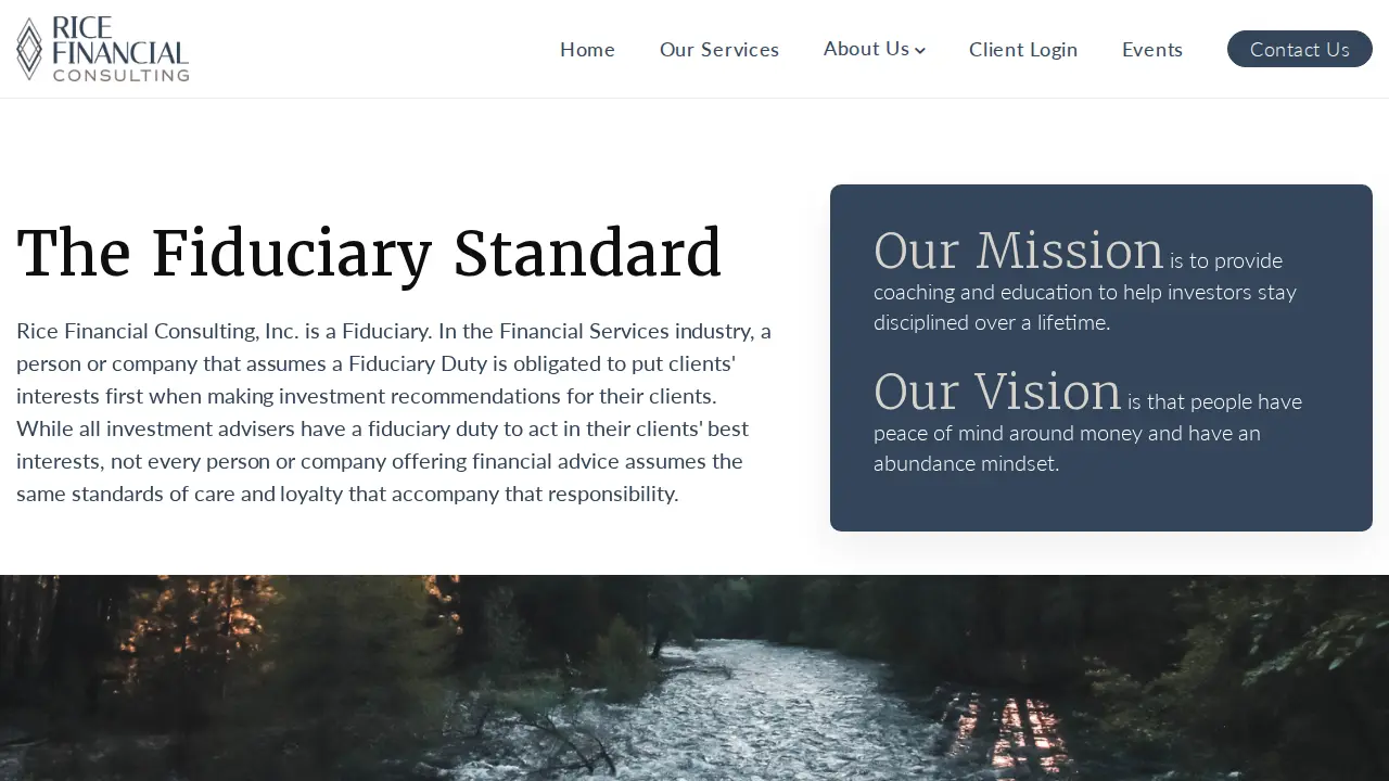 Rice Financial Consulting page