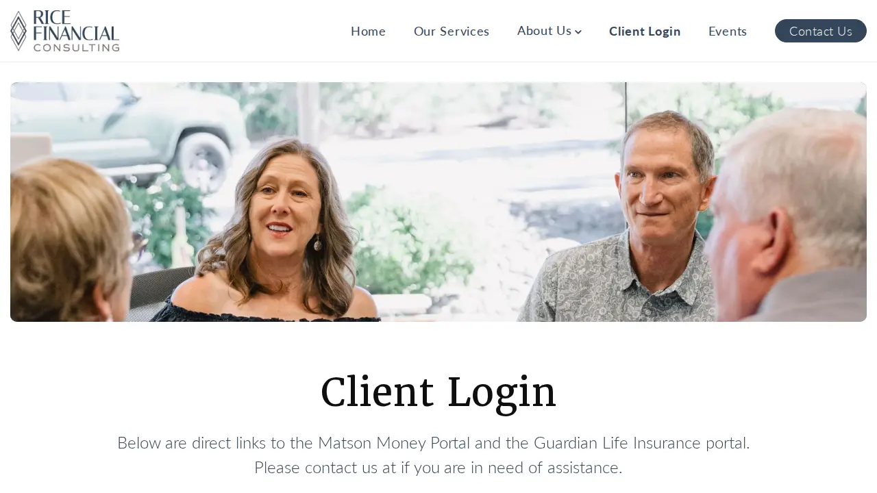 Rice Financial Consulting page