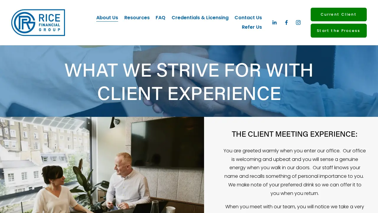 Rice Financial Group page