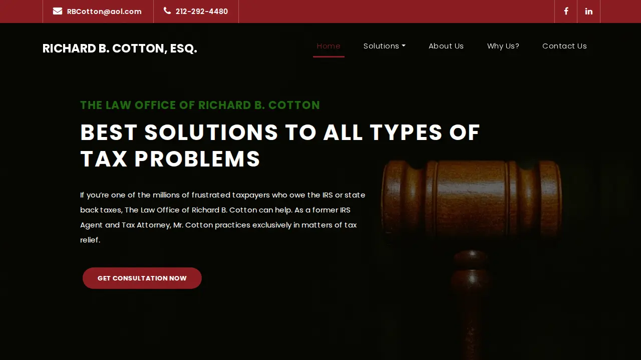 NYC Tax Attorney | Richard B Cotton Tax Lawyer page