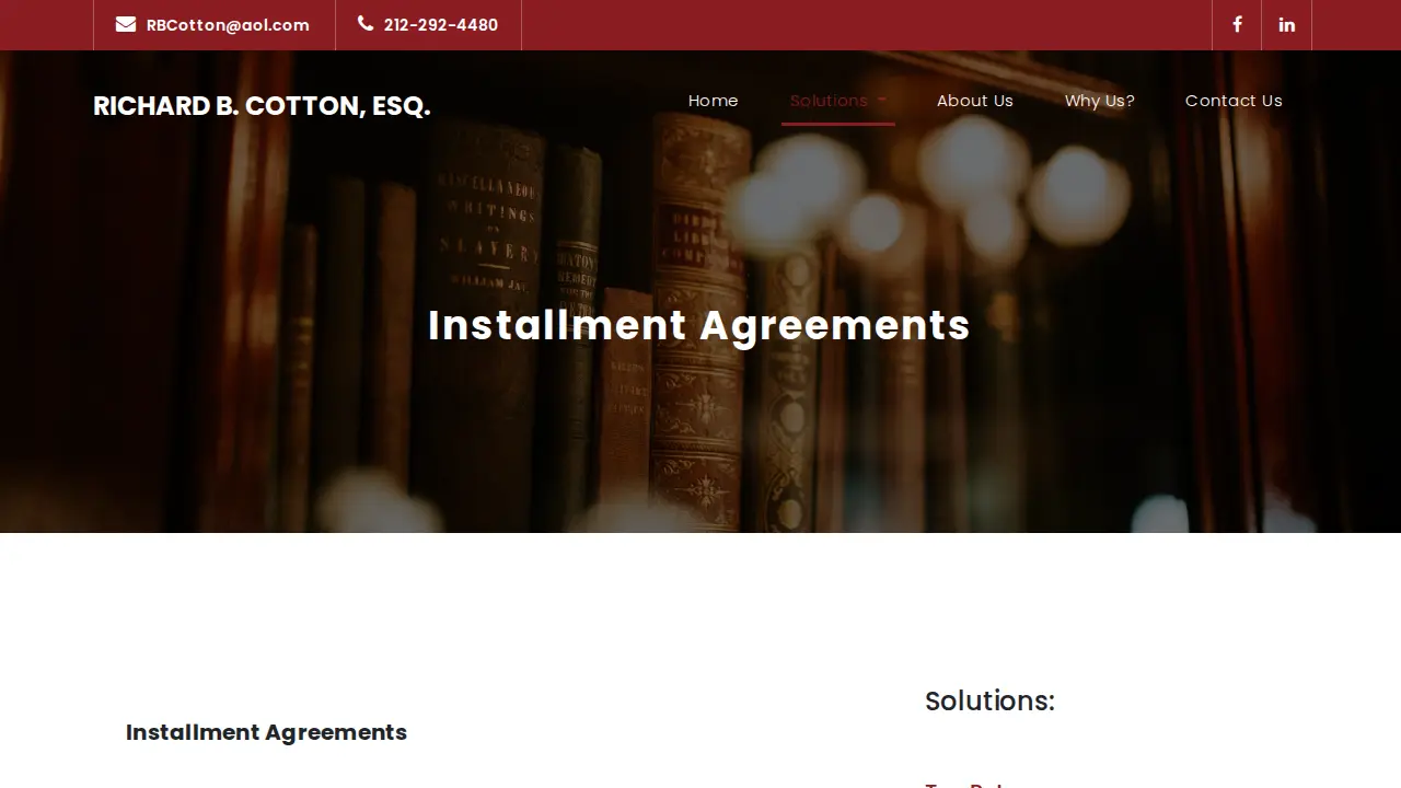 NYC Tax Attorney | Richard B Cotton Tax Lawyer page