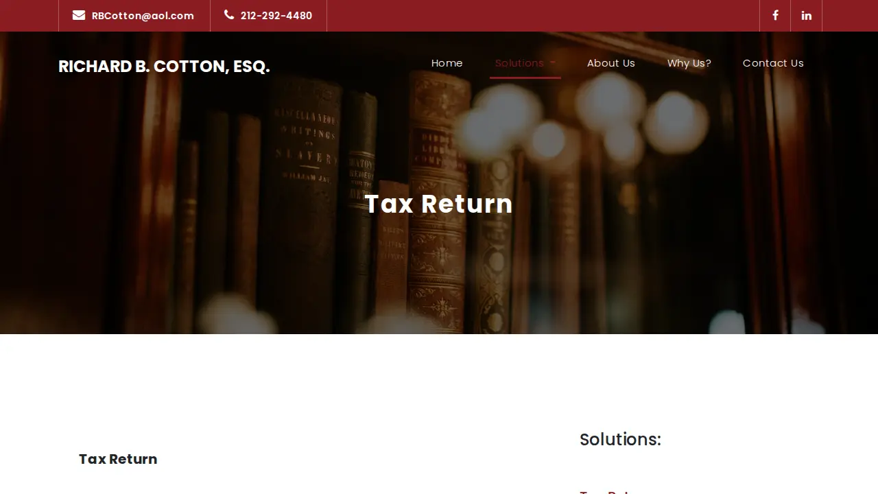 NYC Tax Attorney | Richard B Cotton Tax Lawyer page