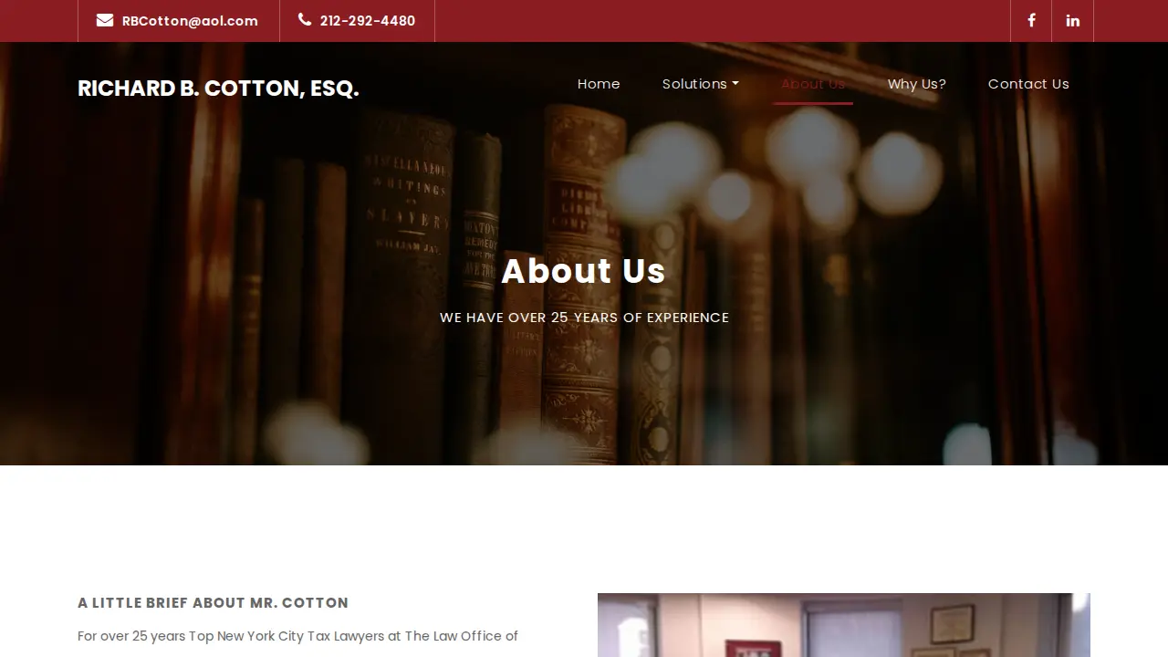 NYC Tax Attorney | Richard B Cotton Tax Lawyer page