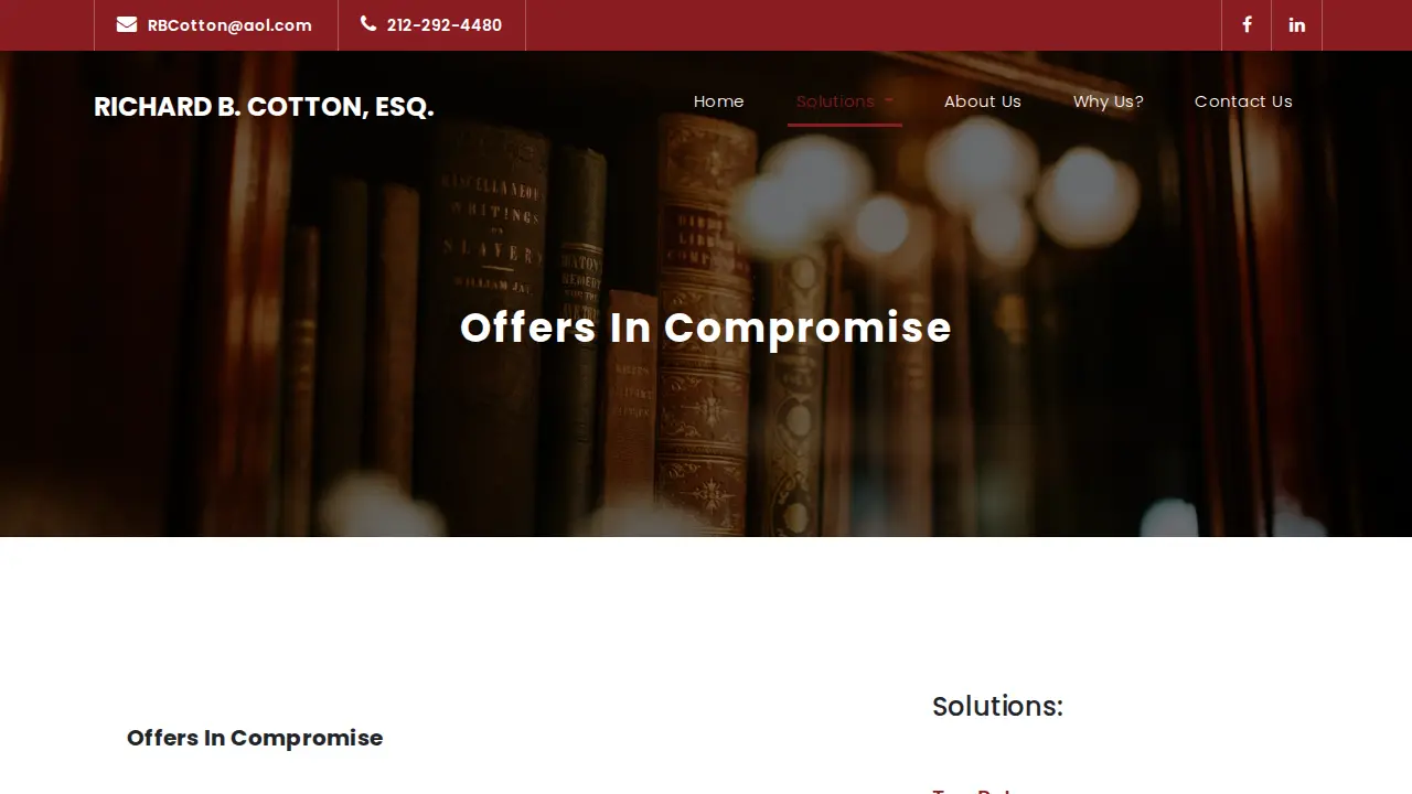 NYC Tax Attorney | Richard B Cotton Tax Lawyer page