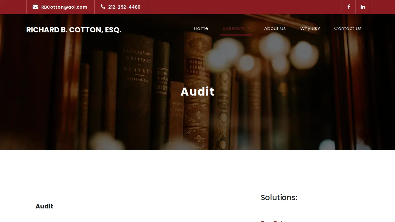 NYC Tax Attorney | Richard B Cotton Tax Lawyer page