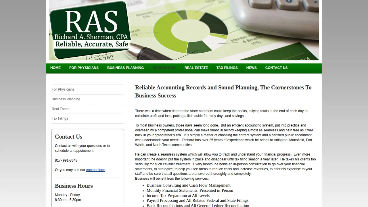 Richard A. Sherman, CPA, PLLC page