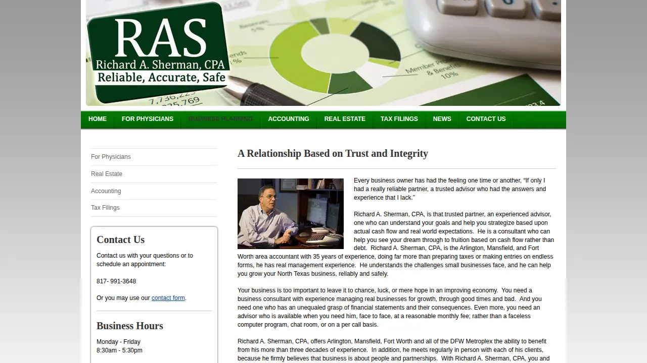 Richard A. Sherman, CPA, PLLC page