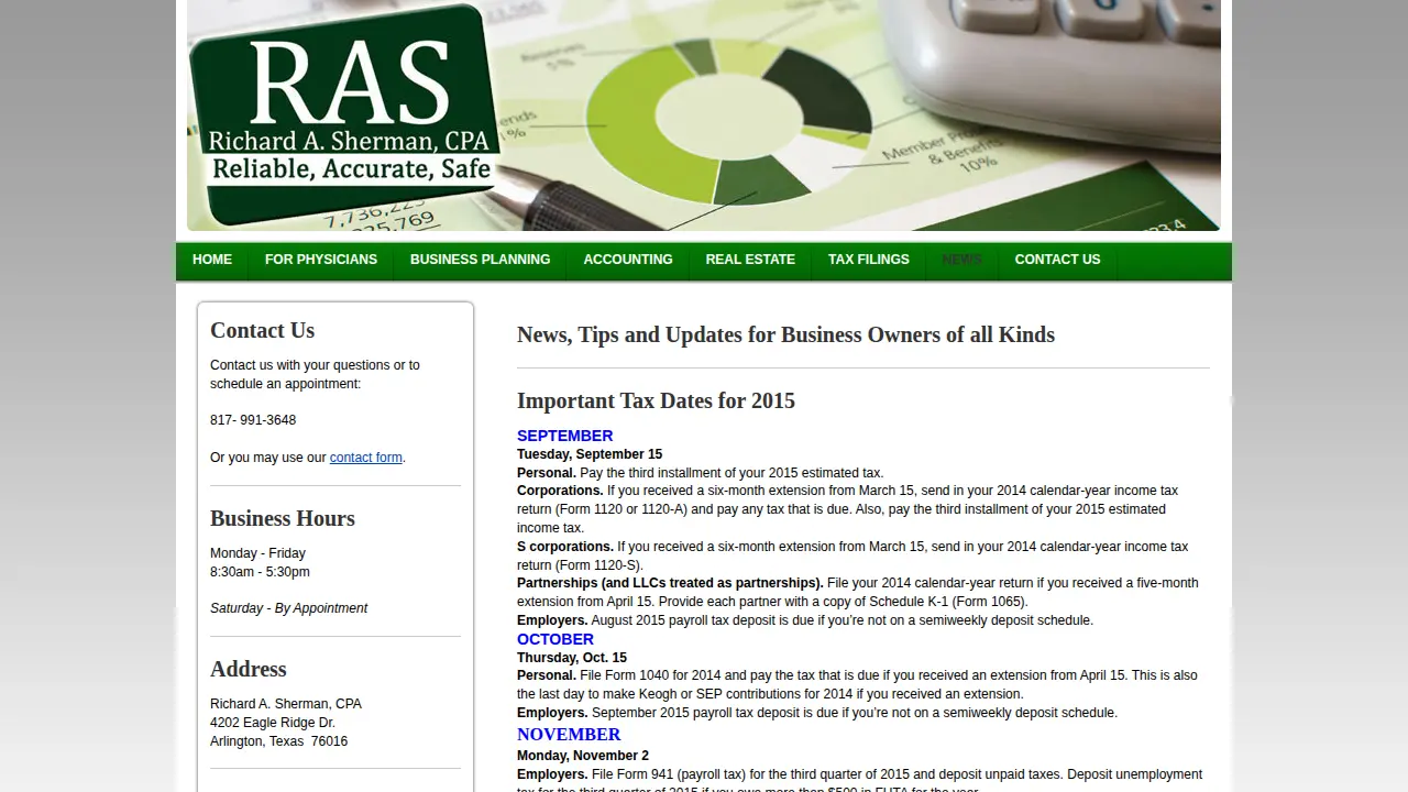Richard A. Sherman, CPA, PLLC page