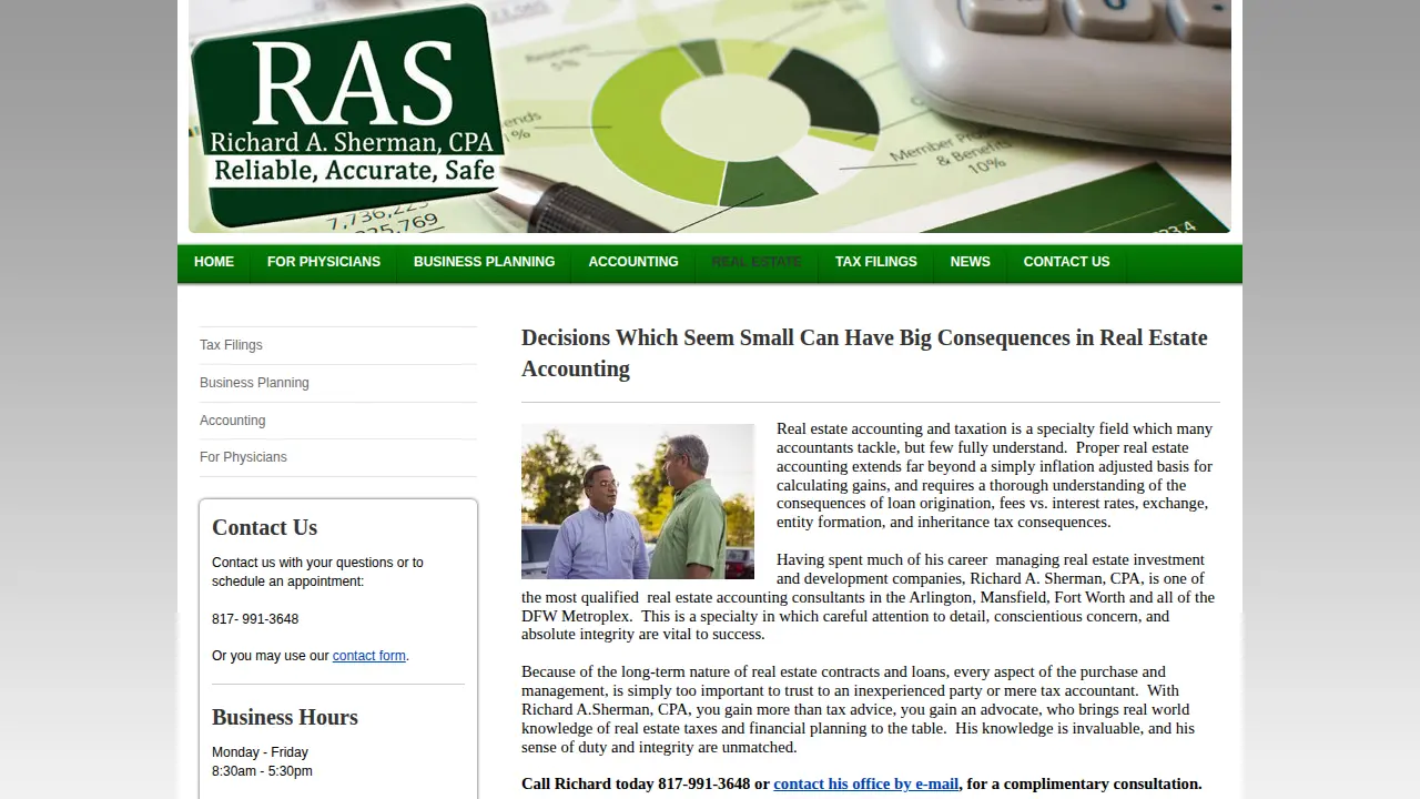 Richard A. Sherman, CPA, PLLC page