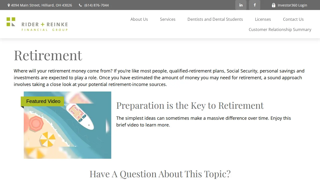 Rider Financial Group page