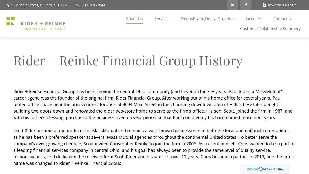 Rider Financial Group page