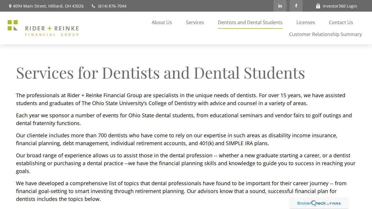 Rider Financial Group page