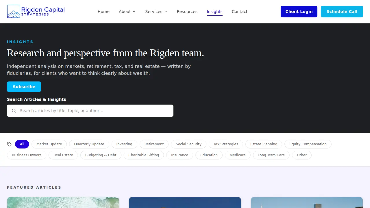 Rigden Capital Strategies page