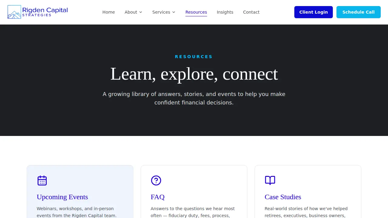 Rigden Capital Strategies page