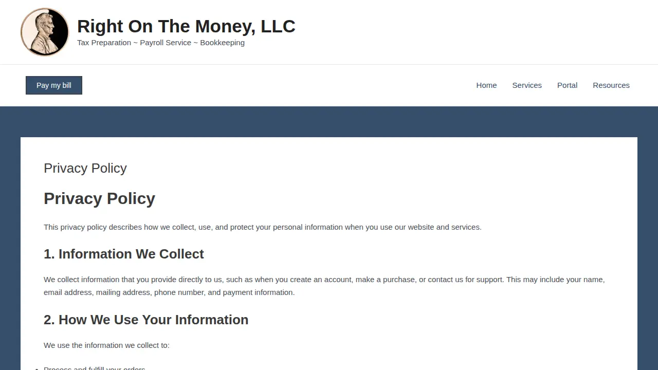 Right On The Money page