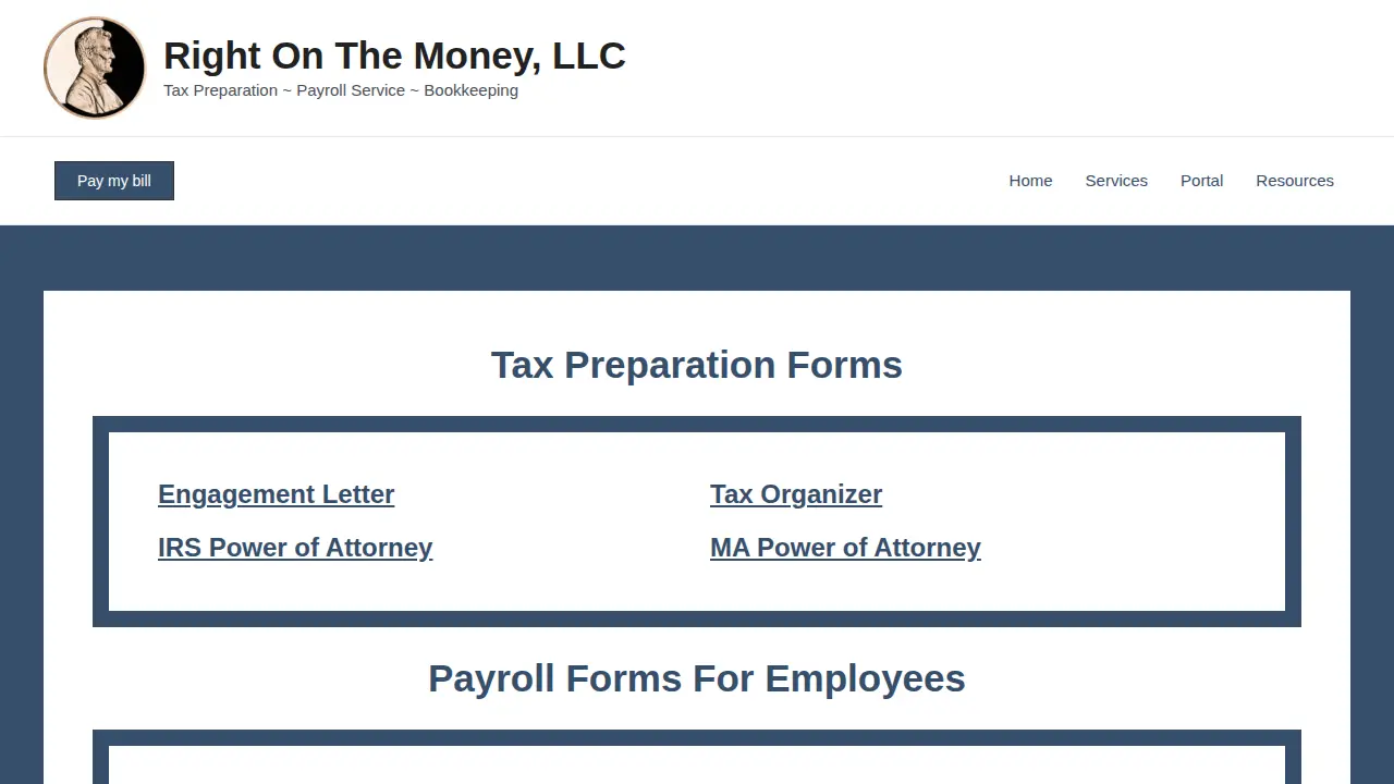 Right On The Money page