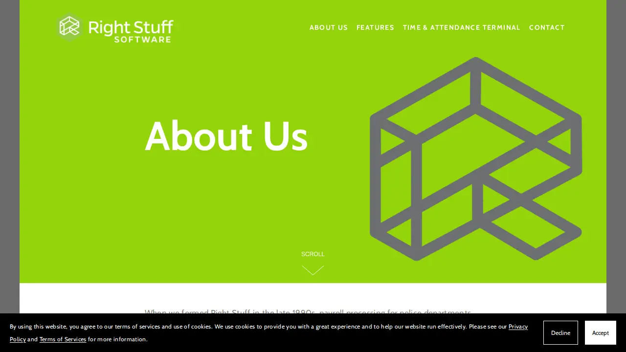 Right Stuff Software Corporation page
