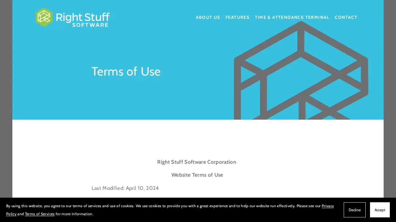 Right Stuff Software Corporation page
