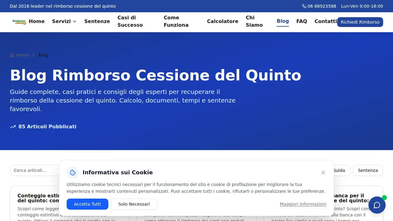 Rimborso Del Quinto page