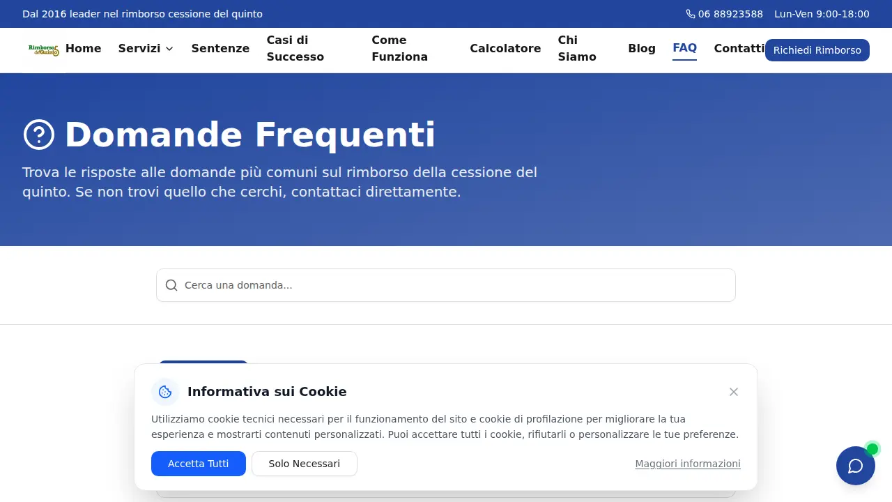 Rimborso Del Quinto page