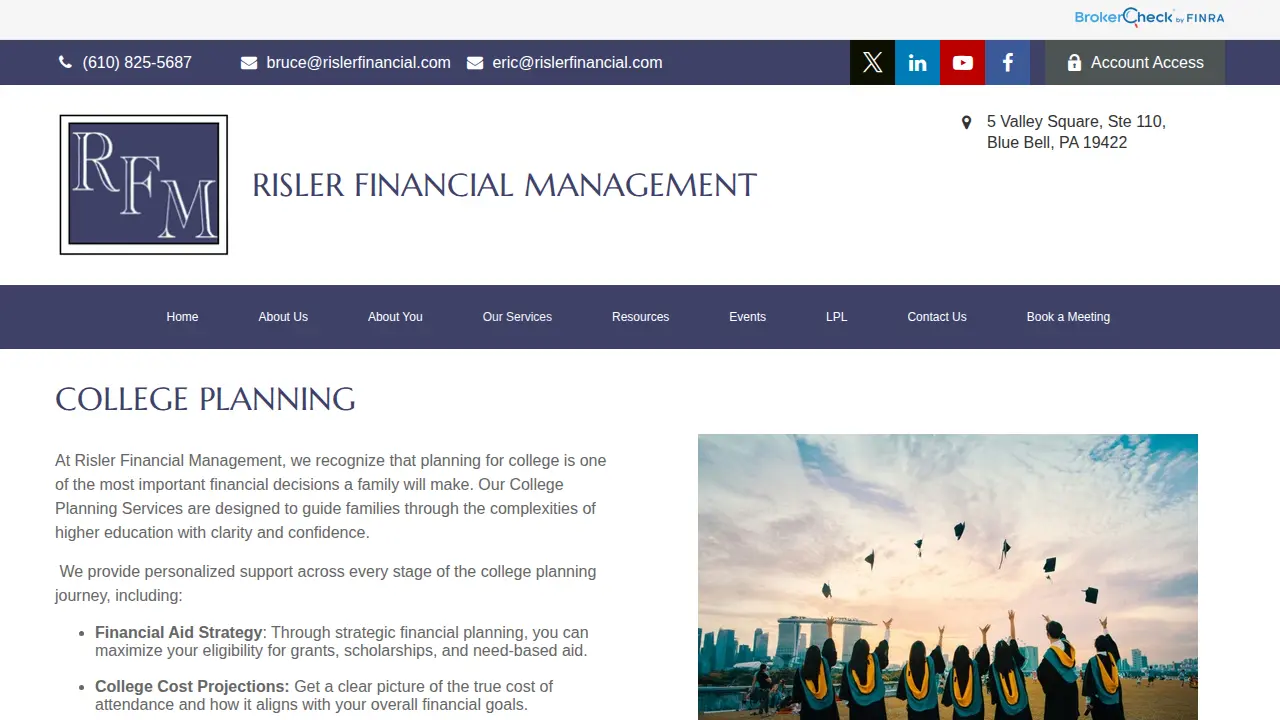 Risler Financial Management page