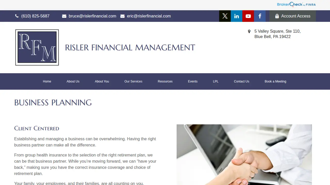 Risler Financial Management page