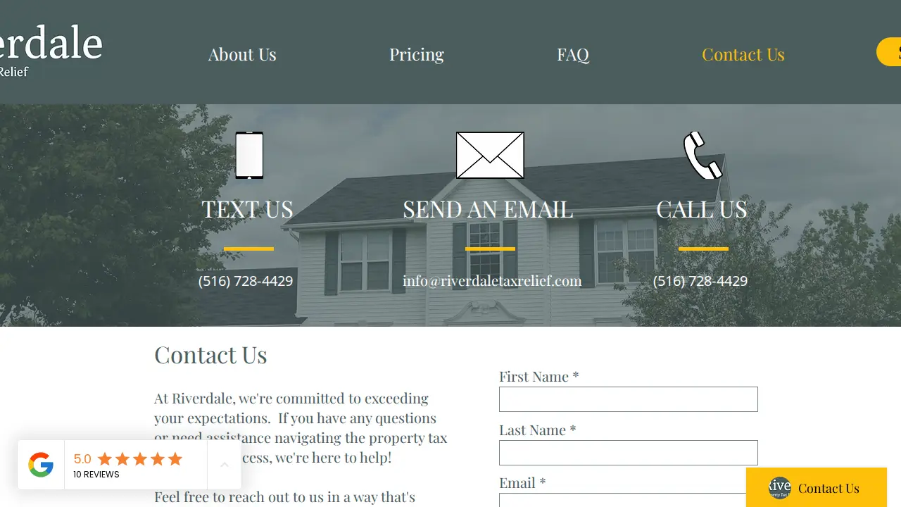 Riverdale Property Tax Relief page