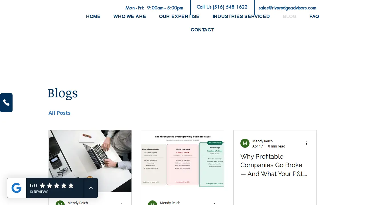 River Edge Advisors page