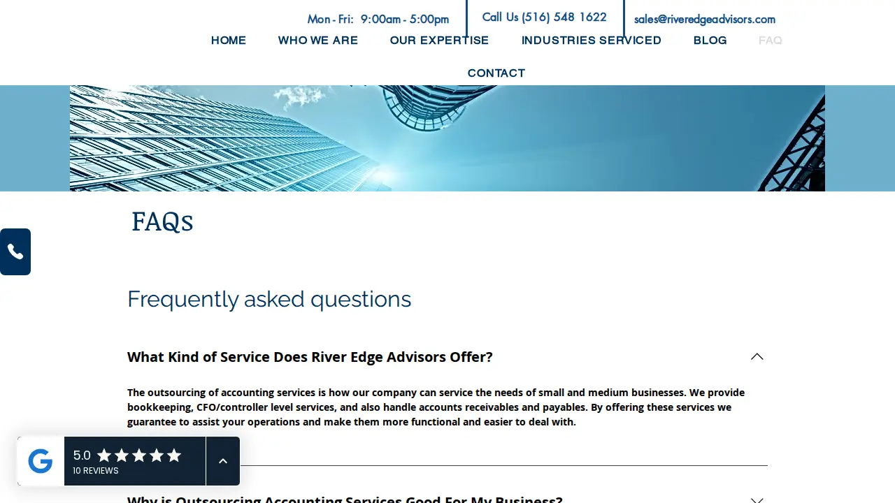 River Edge Advisors page