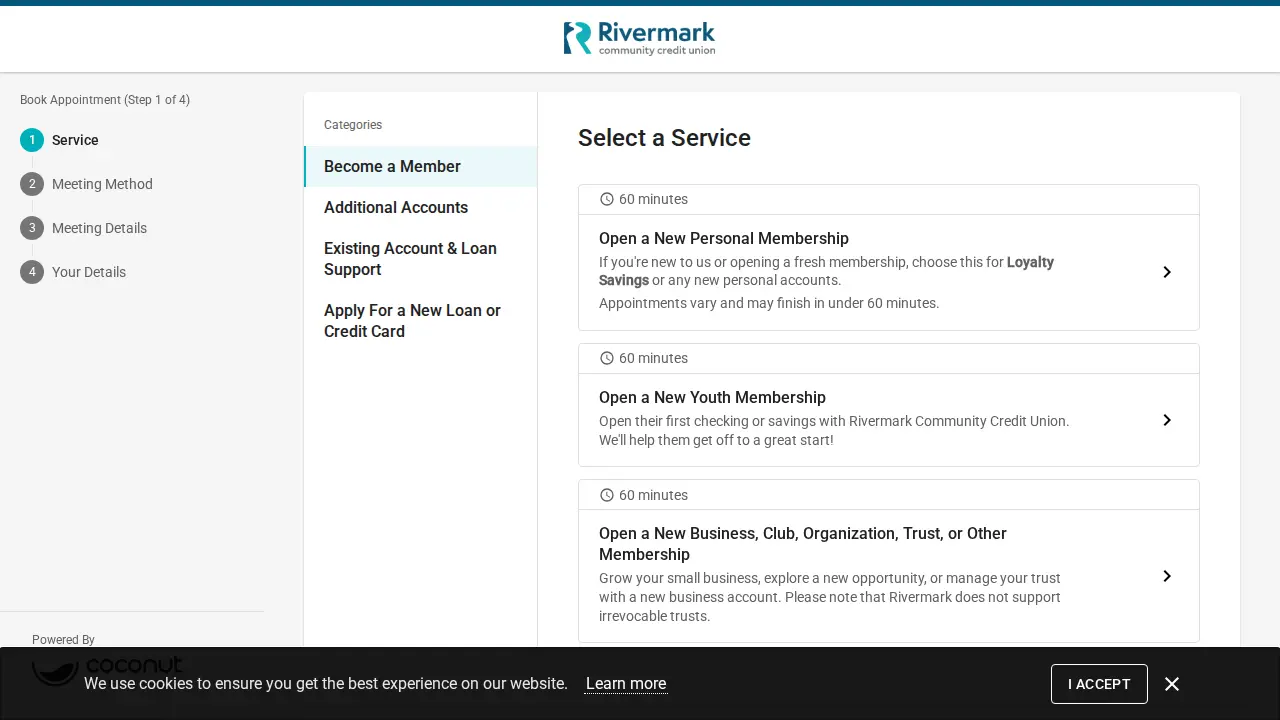 Rivermark Community Credit Union page