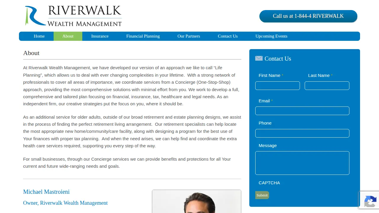 Riverwalk Wealth Management, Inc. page