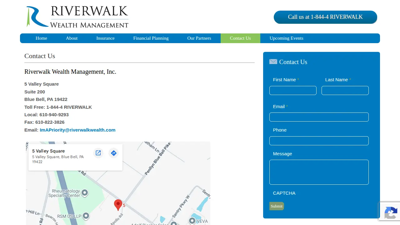 Riverwalk Wealth Management, Inc. page