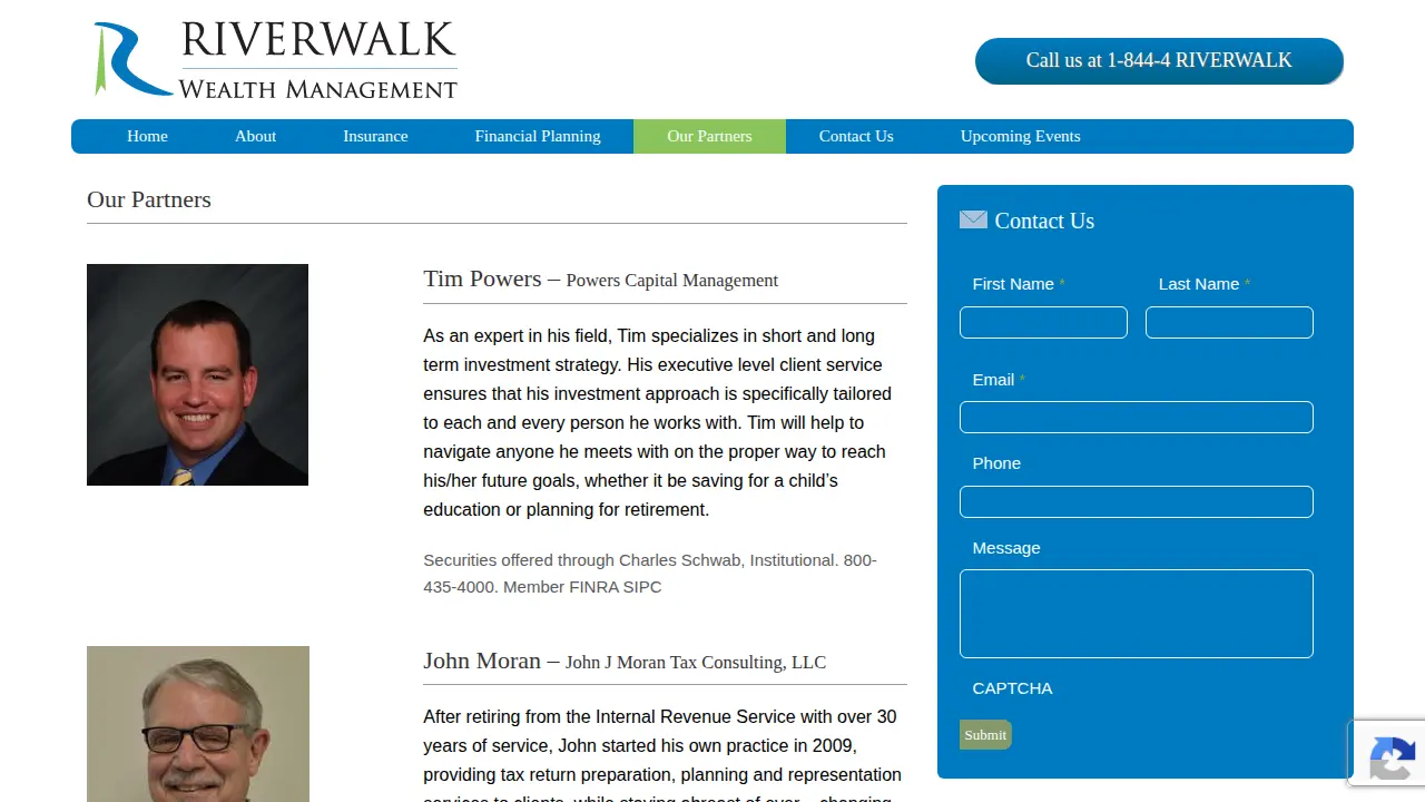 Riverwalk Wealth Management, Inc. page