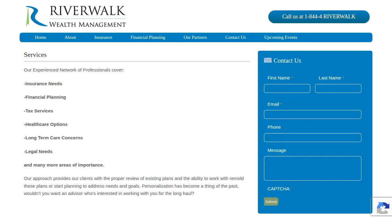 Riverwalk Wealth Management, Inc. page
