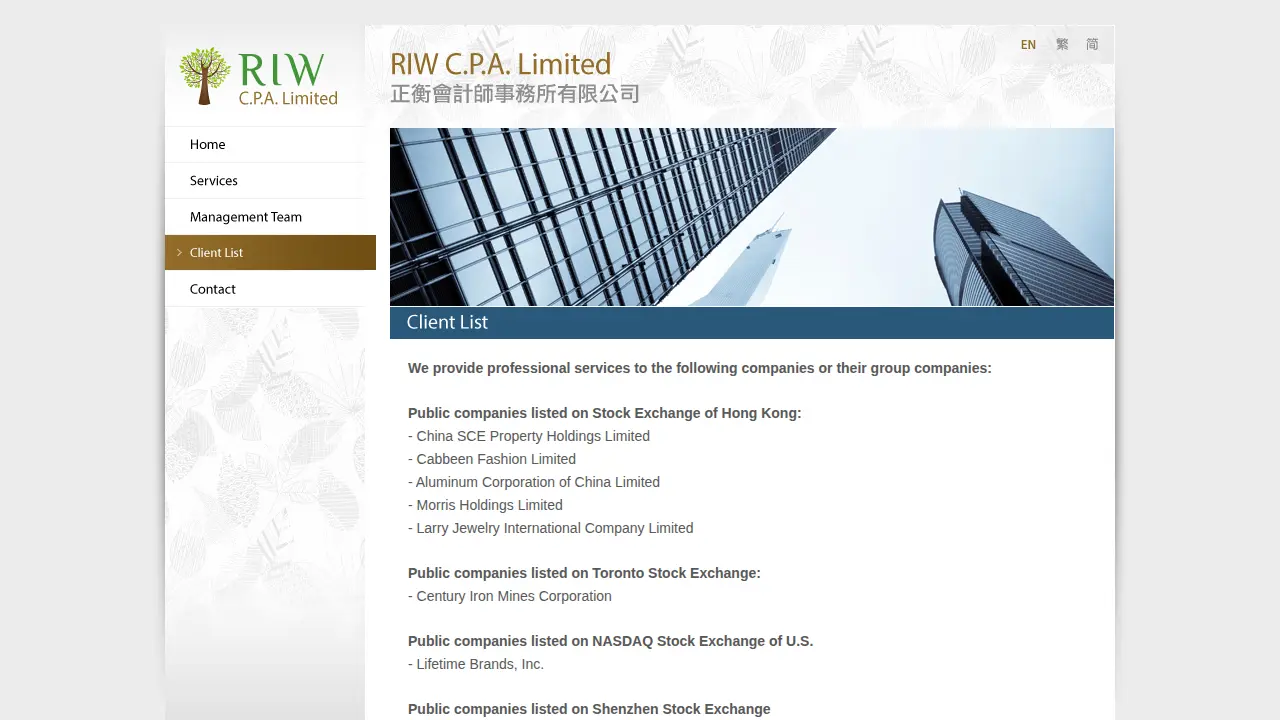 RIW C.P.A. Limited page