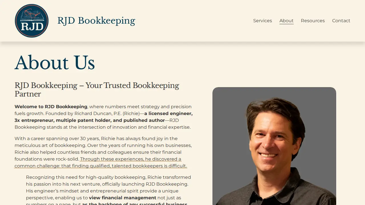 RJD Bookkeeping page
