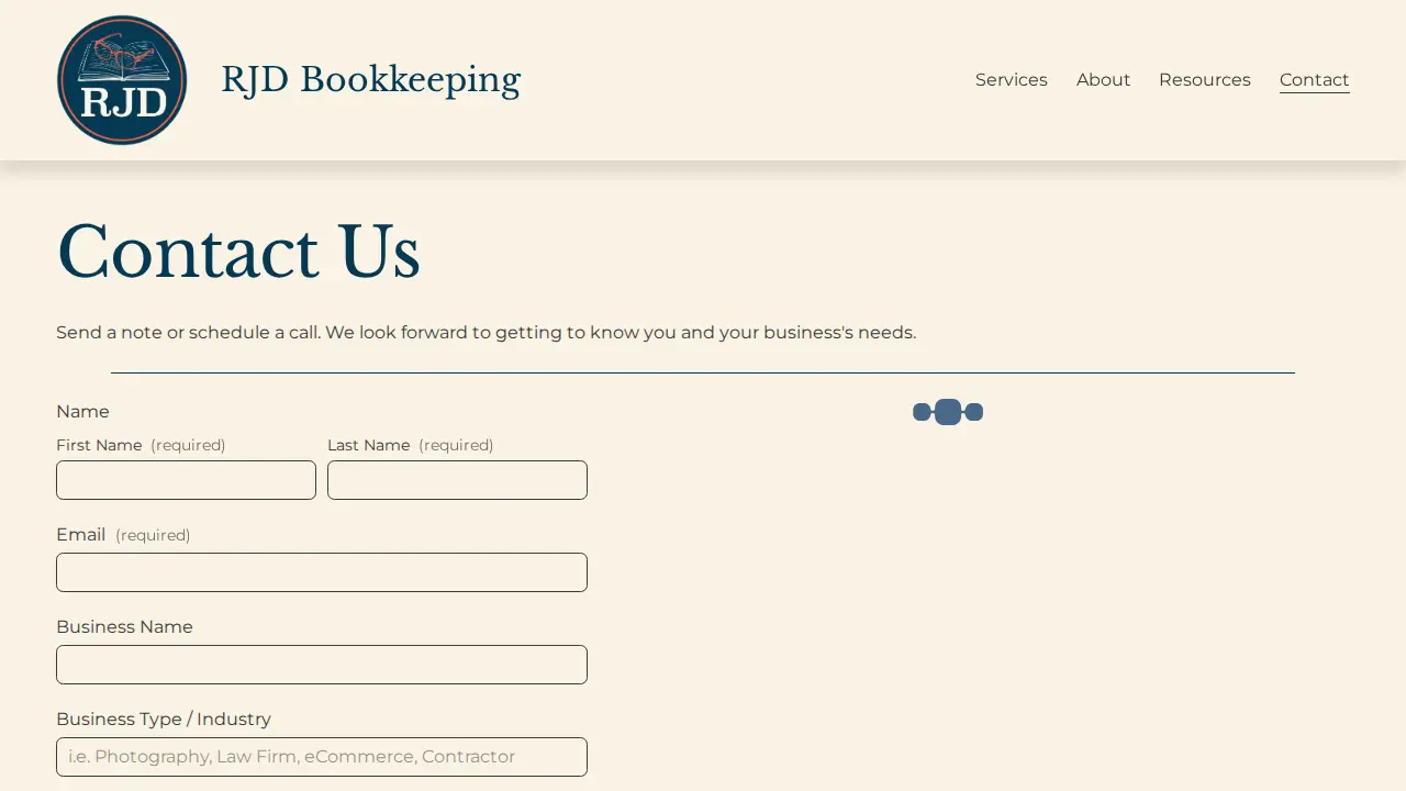 RJD Bookkeeping page