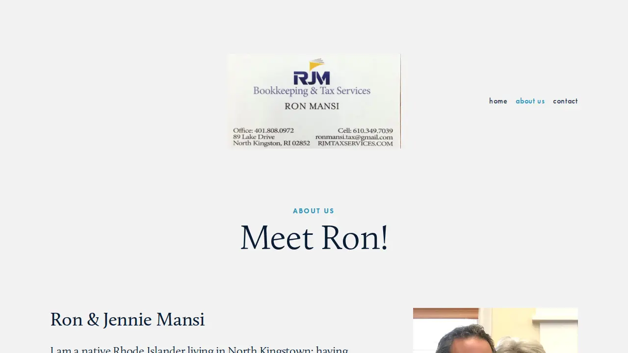 RJM Bookkeeping and Tax Services page