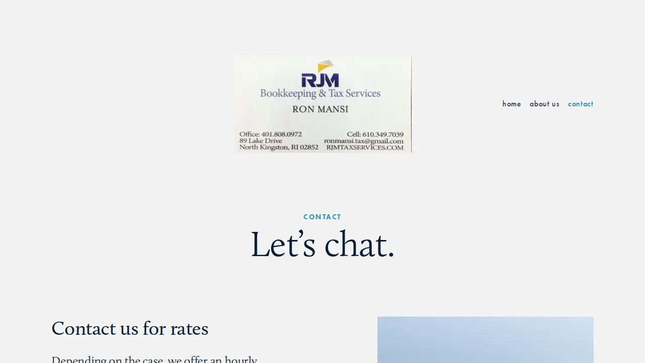 RJM Bookkeeping and Tax Services page