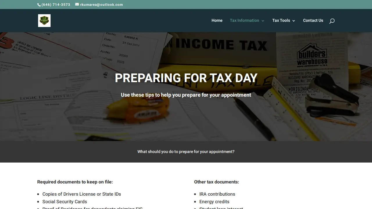 RKJ Business & Tax Services page