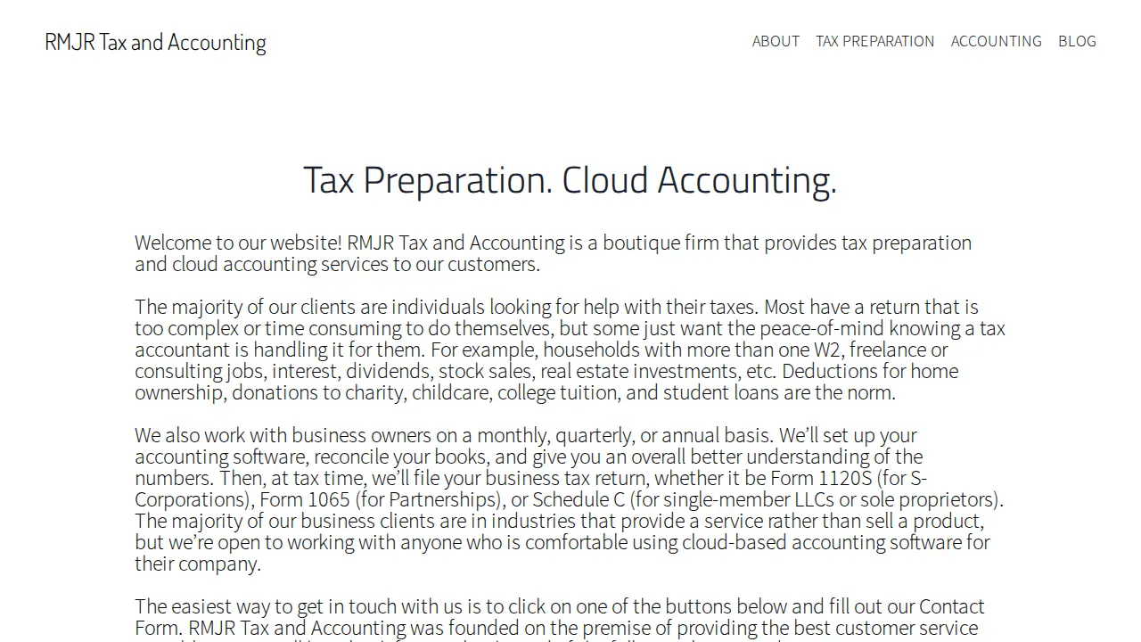 RMJR Tax and Accounting page