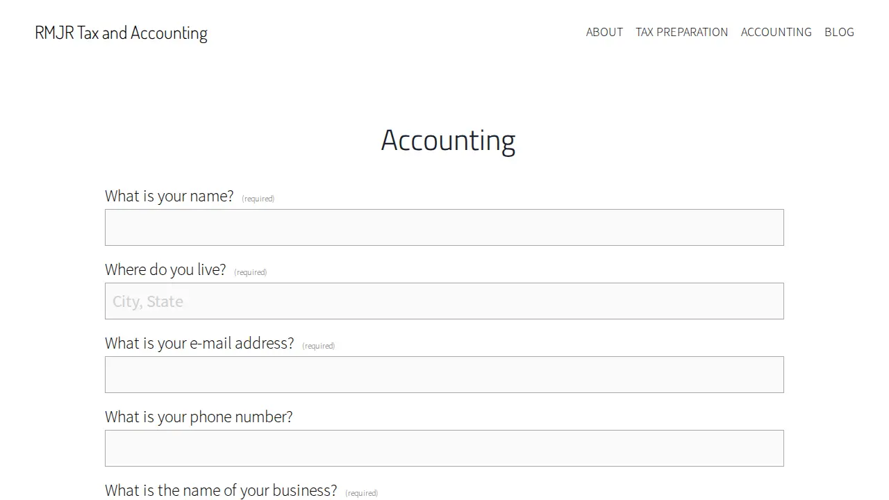 RMJR Tax and Accounting page
