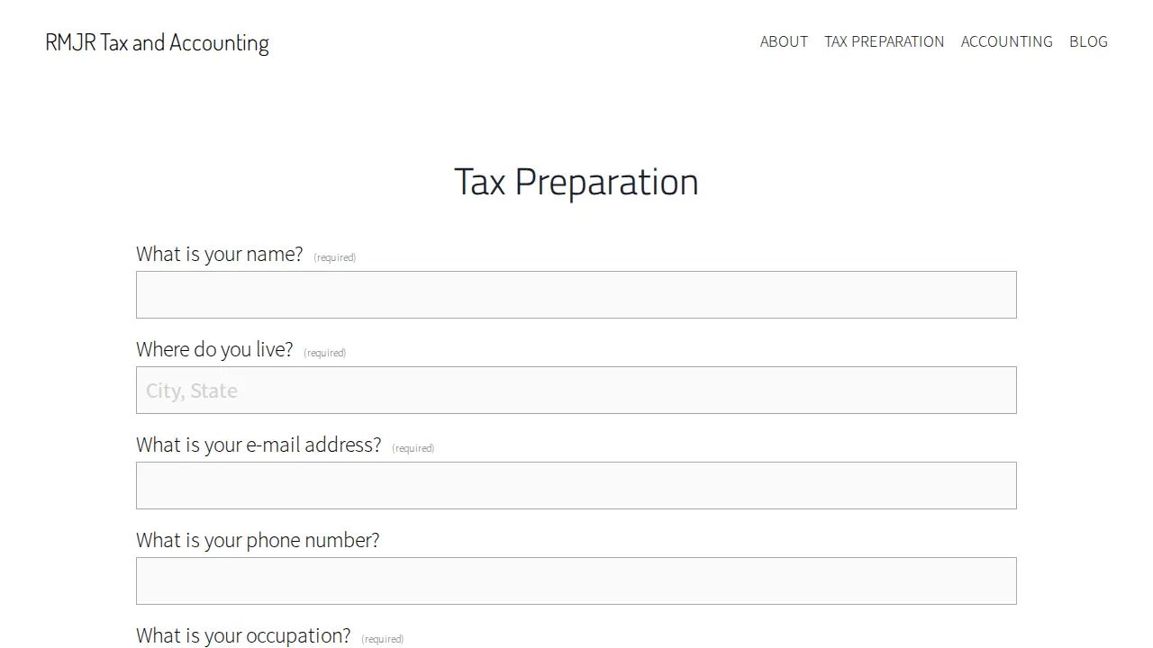 RMJR Tax and Accounting page