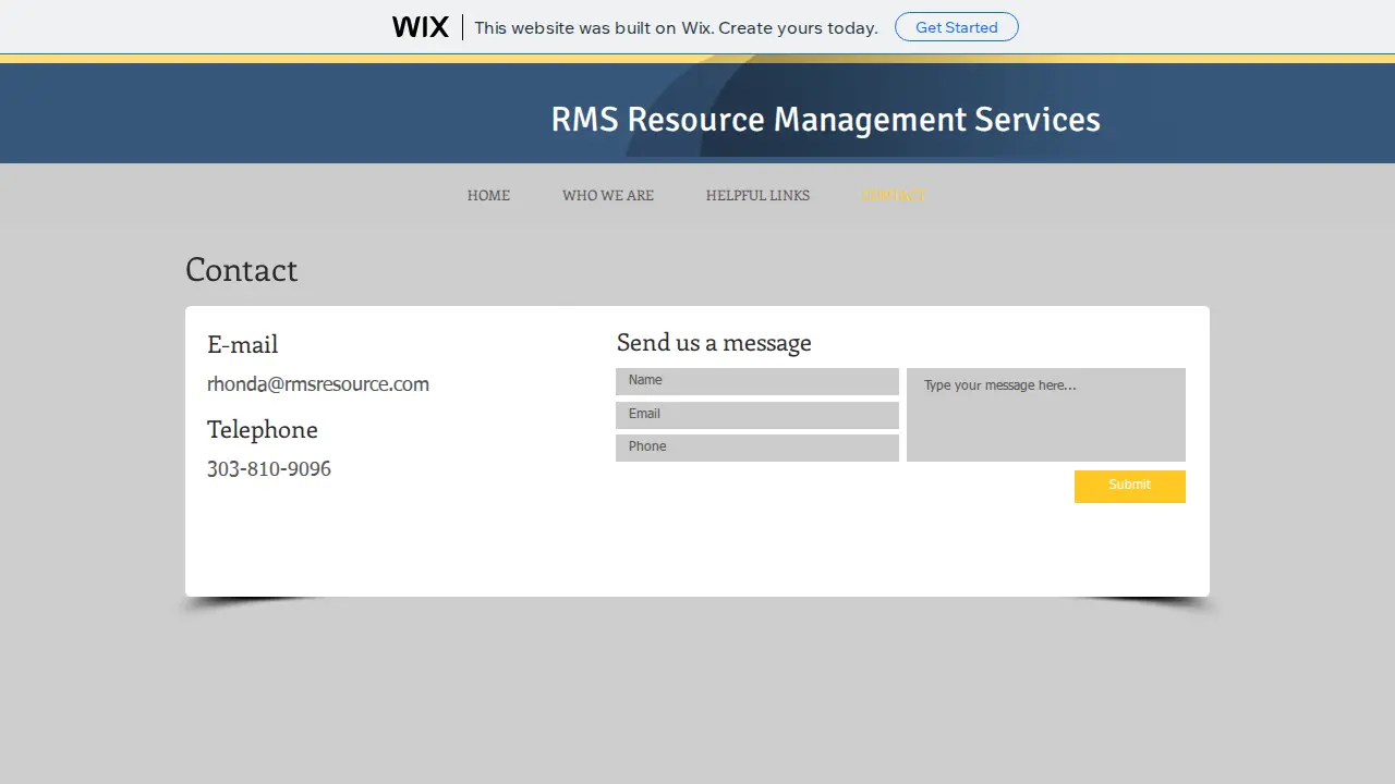 RMS Resource Management Services page