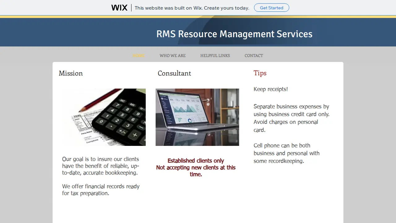 RMS Resource Management Services page